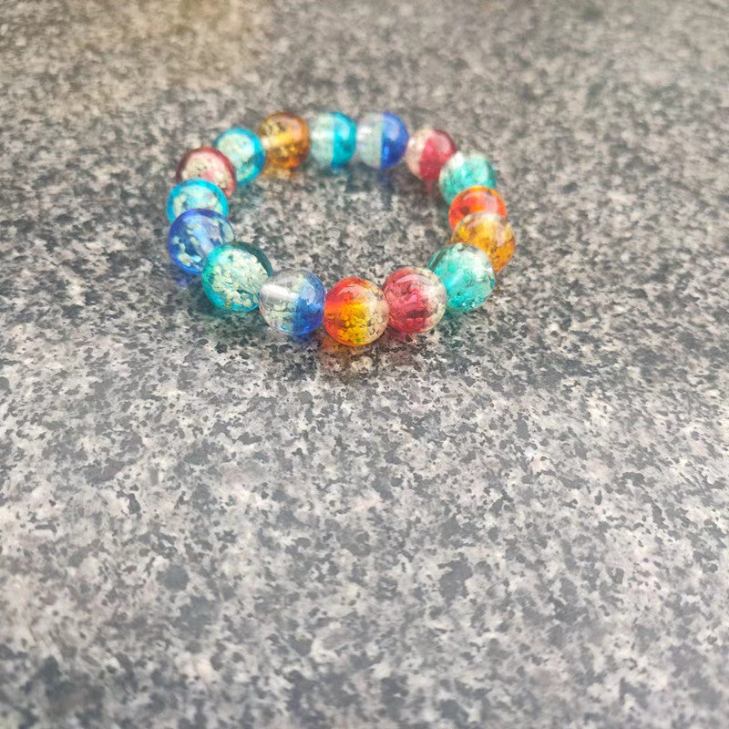 Brazalete de vidrio luminoso de fantasía de dos colores de 12 mm